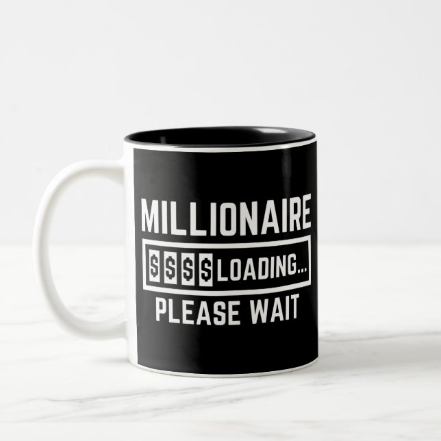 Millionaire Loading Please Wait Two-Tone Coffee Mug (Left)