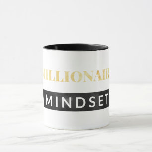 Millionaire Mindset Black & Gold Lettering Mug