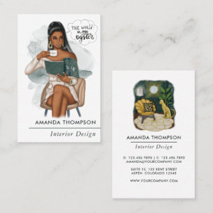Millionaire Mindset Boss Babe Interior Designer Business Card
