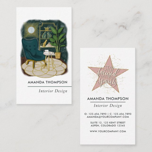 Millionaire Mindset Interior Designer Business Card (Front/Back)