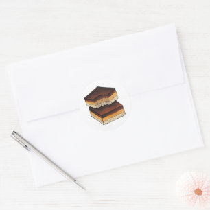 Millionaire's Shortbread Caramel British Traybake Classic Round Sticker