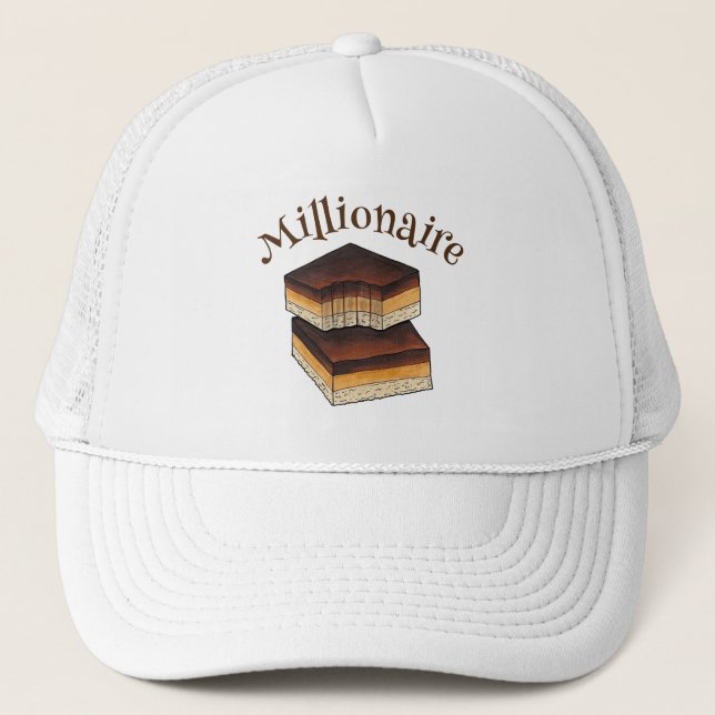 Millionaire's Shortbread Caramel Squares Slice Trucker Hat (Front)