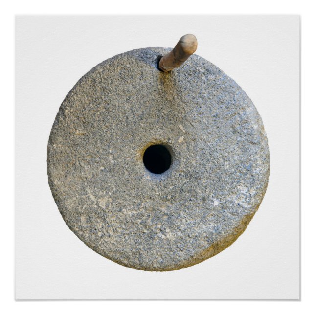 millstone mill stone flour wheat cereal bread grin poster (Front)