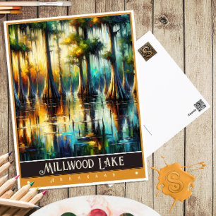 Millwood Lake, Arkansas   Vintage Painting Postcard