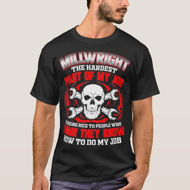 Millwright Skull Premium  T-Shirt (Front)