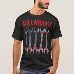 Millwright Tools Patriotic American Flag Millwrigh T-Shirt