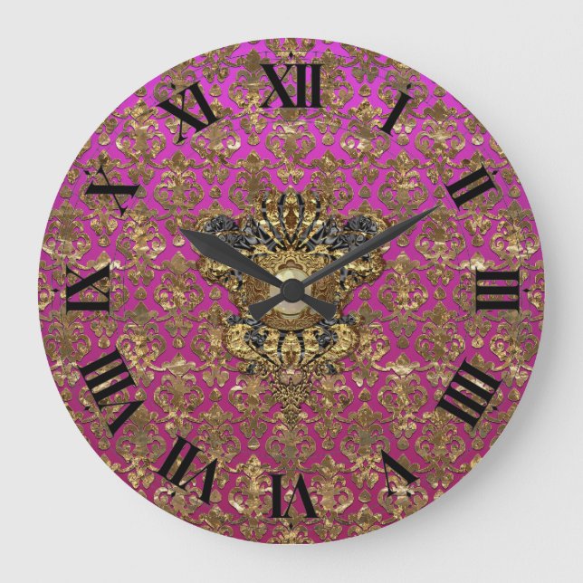 Milly's Damask Large Clock (Front)