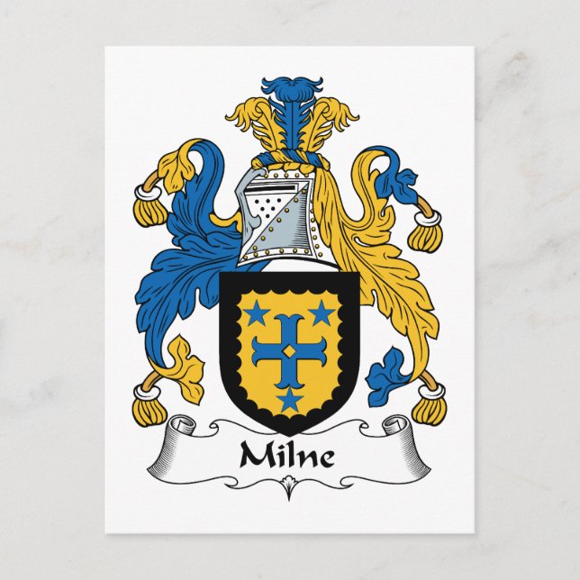 Milne Family Crest Postcard (Front)