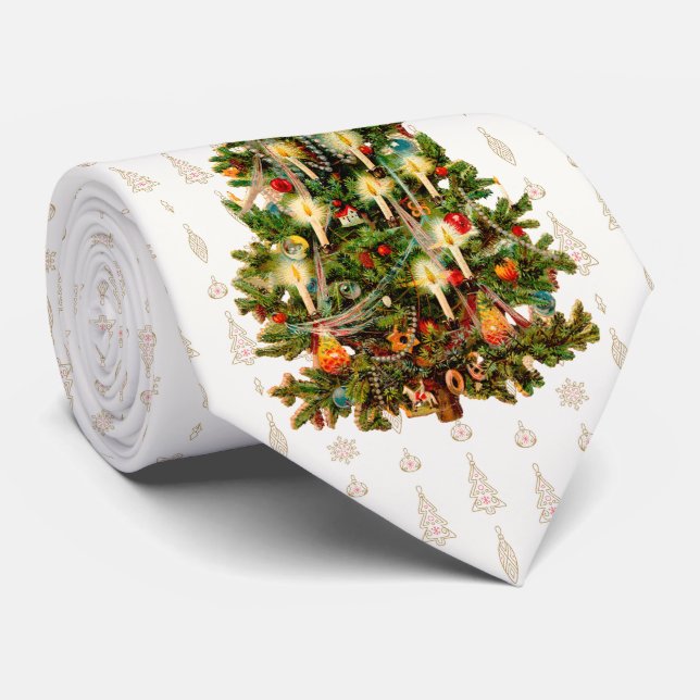 Milo Christmas Collection Vintage Christmas Tree Tie (Rolled)