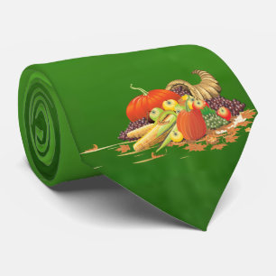 Milo Cornucopia Thanksgiving green Tie