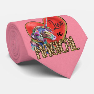 Milo Dale Love Is Magical Pink Men's Necktie