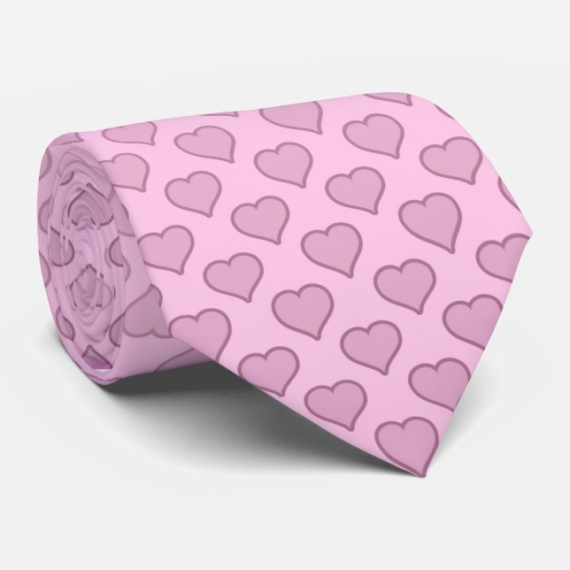 Milo Dale Pink on Pink Hearts Men's Necktie (Rolled)