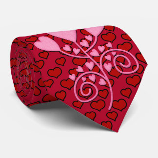 Milo Dale Red on Red Hearts Pink Men's Necktie