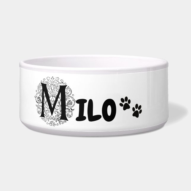 Milo - dogs and cats name bowl (Front)