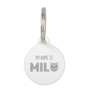 Milo Grey or Ginger Cat Pet ID Tag