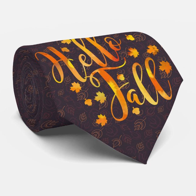 Milo Hello Fall Leaves Dark Tie (Rolled)