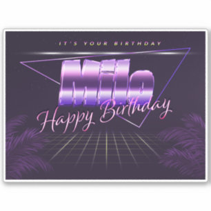 Milo Name First name lila retro Sticker Birthday