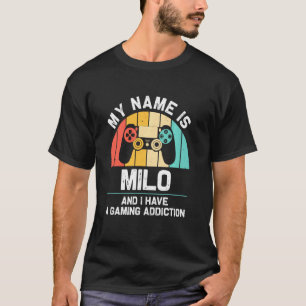 Milo Name Personalised Funny Gaming Geek Birthday T-Shirt