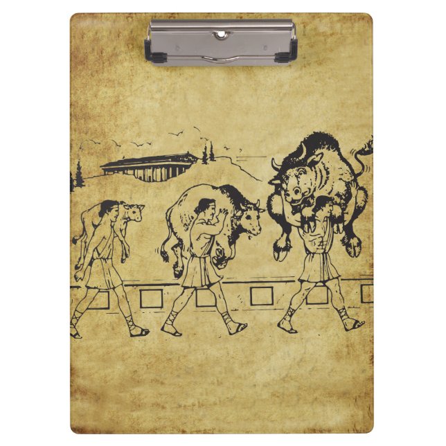 Milo of Croton And The Bull - Gym Motivational Clipboard (Front)