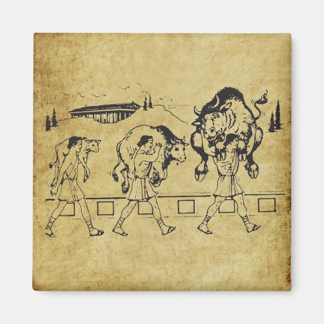 Milo of Croton And The Bull - Gym Motivational Magnet (Front)