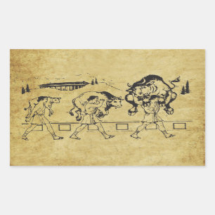 Milo of Croton And The Bull - Gym Motivational Rectangular Sticker