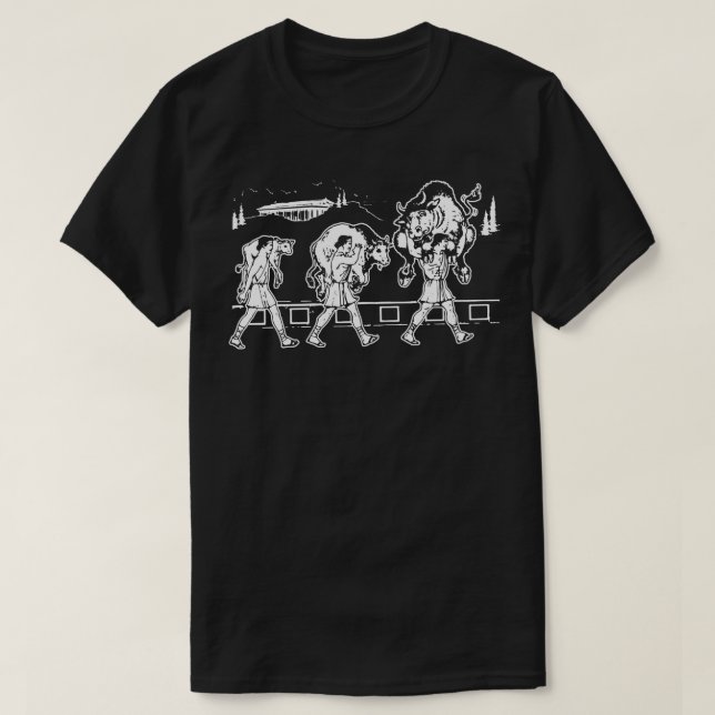 Milo of Croton And The Bull - Gym Motivational T-Shirt (Design Front)