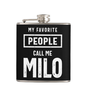 Milo Personalised Name Birthday Gift Hip Flask