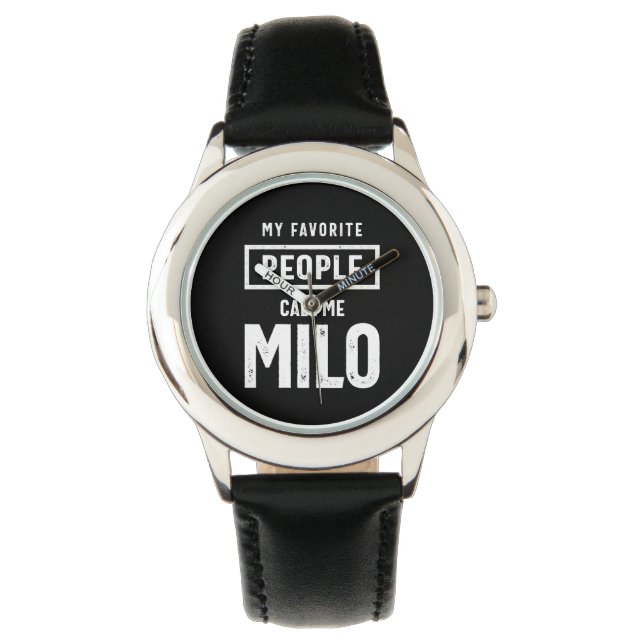 Milo Personalised Name Birthday Gift Watch (Front)