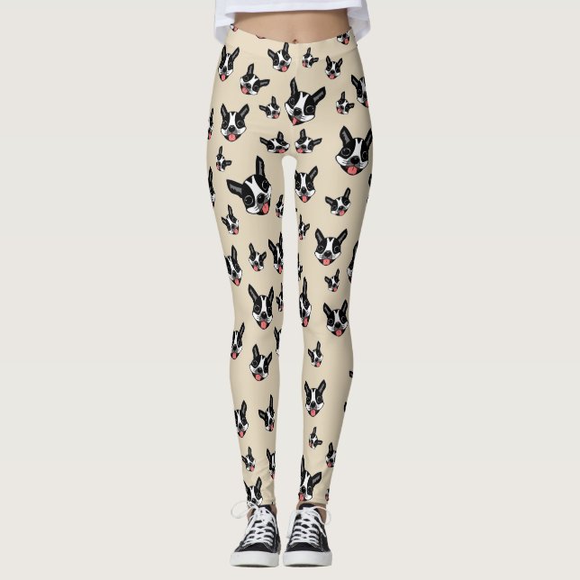 Milo The Boston Terrier Leggings (Front)