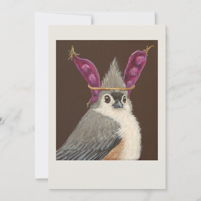 Milo the tufted titmouse flat card (Front)