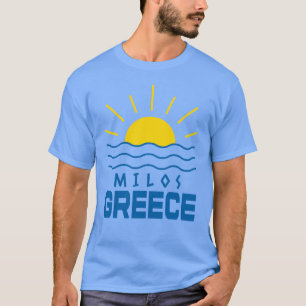 Milos Greece Sunshine And Sea Men's Blue T-Shirt