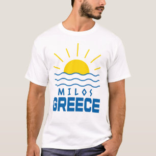 Milos Greece Sunshine And Sea Men's White T-Shirt
