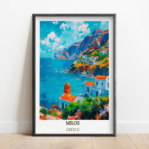 Milos Travel Print, Travel Poster of Milos, Greece