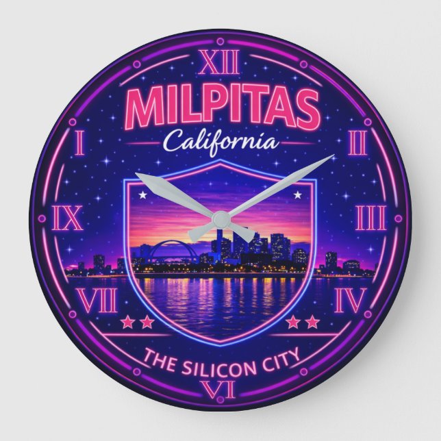 Milpitas California Silicon Valley  Large Clock (Front)