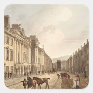 Milsom Street, from 'Bath Illustrated by a Series Square Sticker