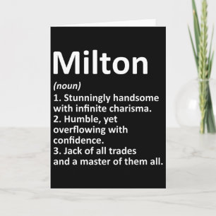 Milton Definition Personalised Name Funny Birthday Card
