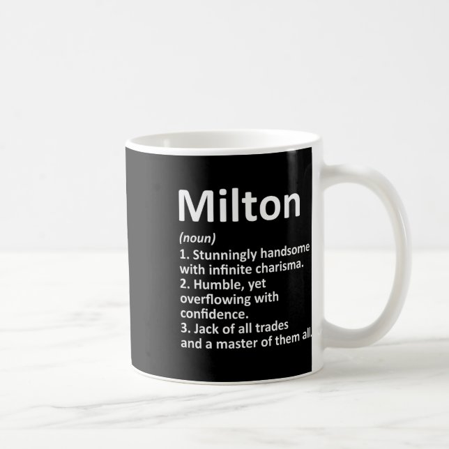 Milton Definition Personalised Name Funny Birthday Coffee Mug (Right)