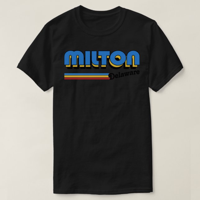 Milton Delaware Retro Style Design T-Shirt (Design Front)