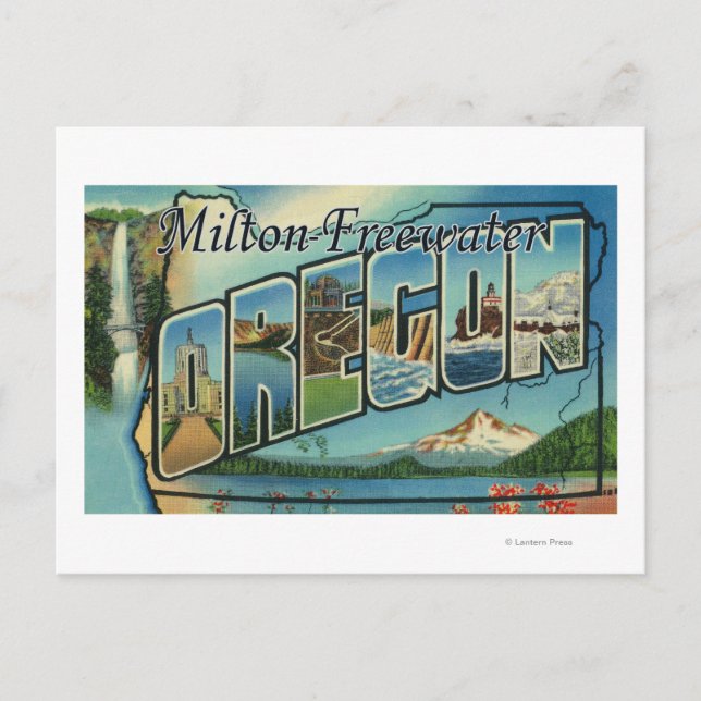 Milton-Freewater, Oregon - Large Letter Scenes Postcard (Front)
