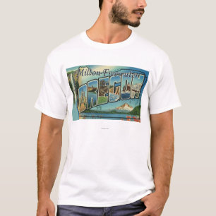 Milton-Freewater, Oregon - Large Letter Scenes T-Shirt