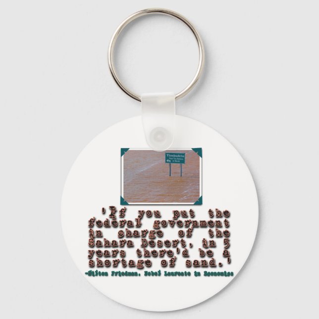 Milton Friedman Quote: Government Efficiency Key Ring (Front)