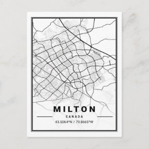 Milton Ontario Canada Travel City Map Postcard