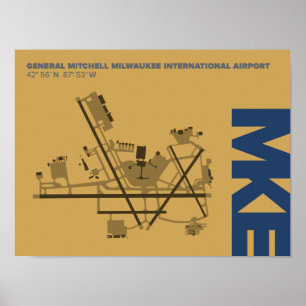 Milwaukee Airport (MKE) Diagram Poster
