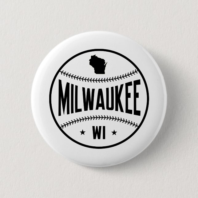 Milwaukee Baseball 6 Cm Round Badge (Front)