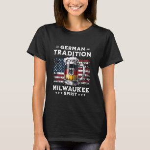 Milwaukee Beer Driinking American Flag German Eagl T-Shirt