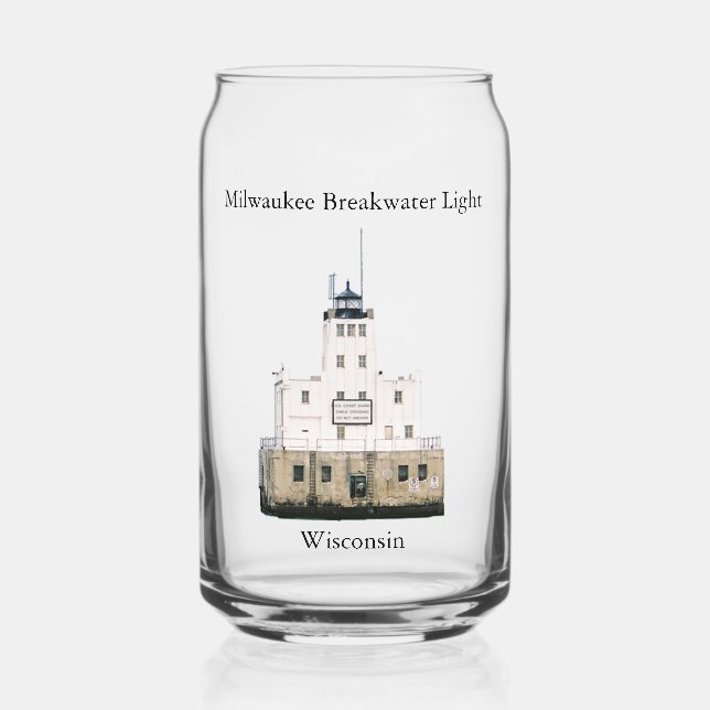 Milwaukee Breakwater Light can glass (Front)