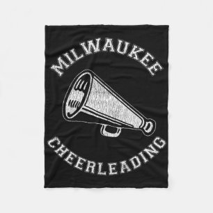 Milwaukee Cheer Distressed Retro 90's Cheerleader Fleece Blanket