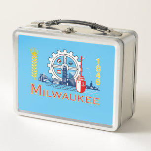 Milwaukee city flag metal lunch box