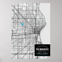 Milwaukee City Map + Mark Your Location 