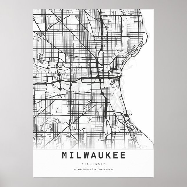 Milwaukee City Map Poster (Front)